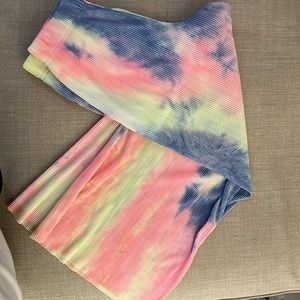 42POPS - Pink & Green Tie-Dye Palazzo Pants - Women